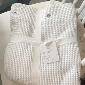 Pottery Barn Waffle Weave White Shower Curtain